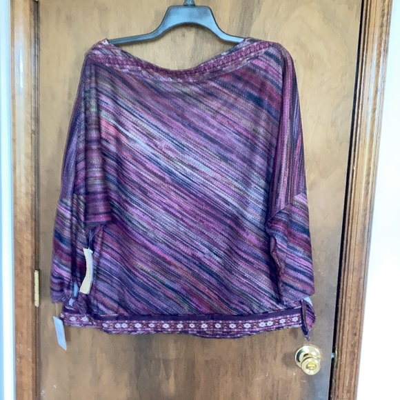 Relist3/25 NWT One World soft boho print detail tie detail top 3X - Picture 13 of 17